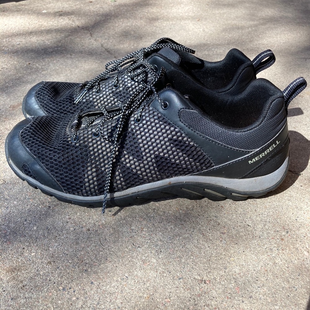 Merrell trail running shoes.